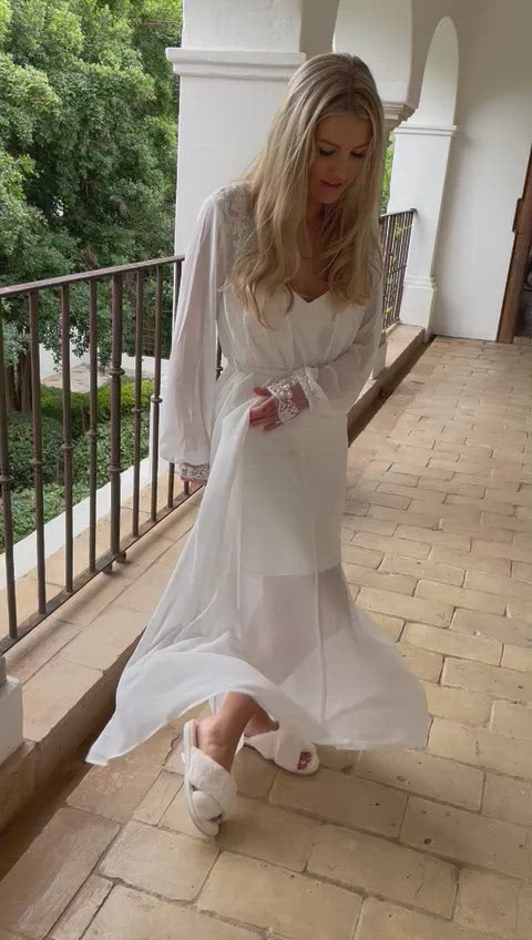Long mesh Bridal robe-robes4you