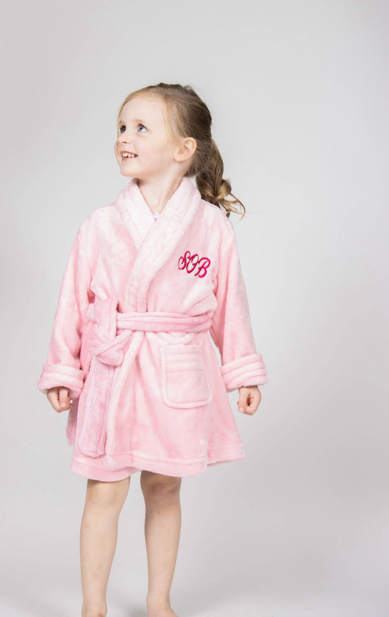 Baby Pink personalised Children's robe Ireland Robes4you