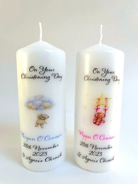 Christening candle for boy or girl