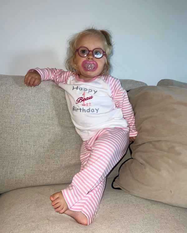 Birthday Pjs - Personalised with embroidery