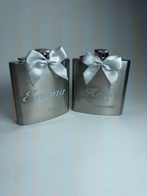 Bridesmaids flasks for wedding day