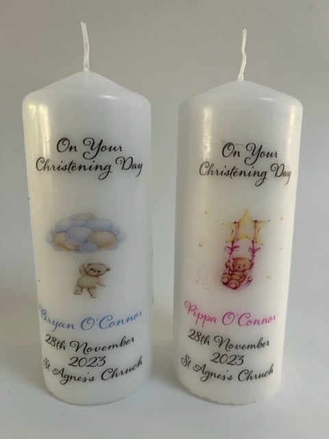 Christening candle for boy or girl