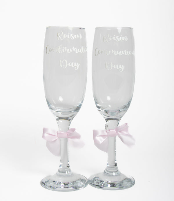 Communion Champagne Glass with bow