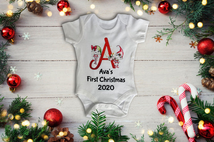 Personalised Baby's first christmas vest - Robes 4 You