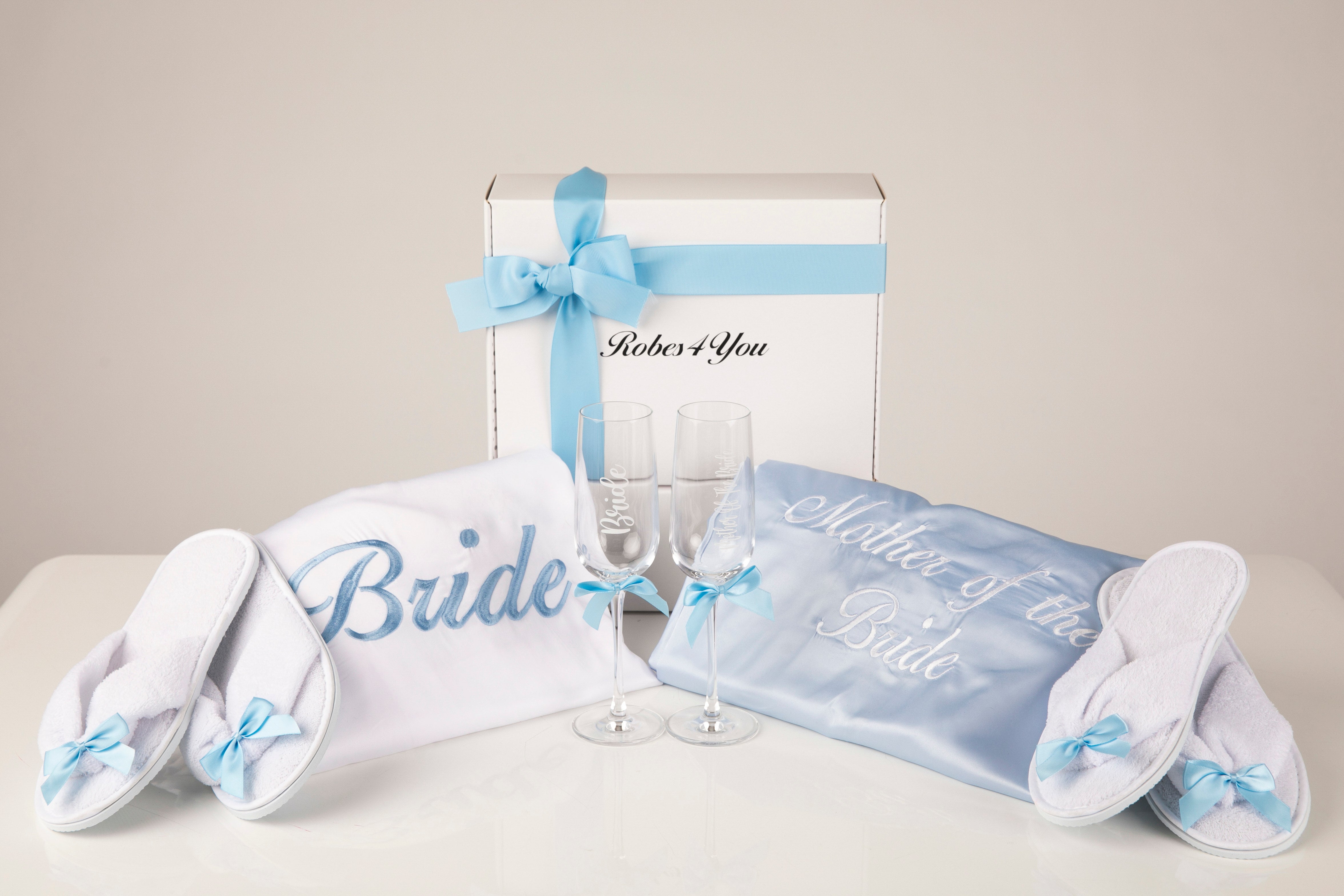 Baby blue bridesmaid dressing gowns-Robes4you 