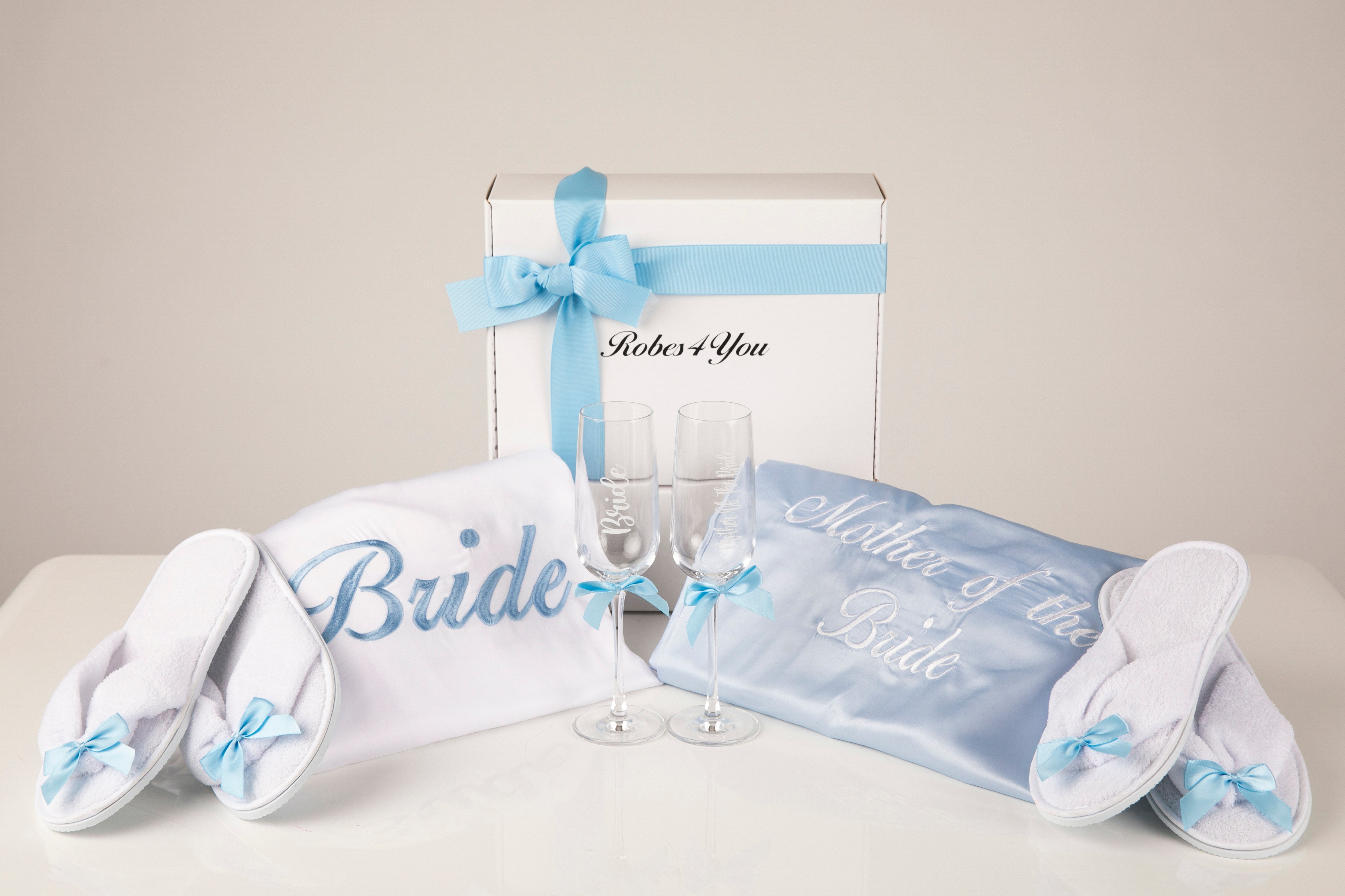 Baby Blue Robe Bridal robes - Baby blue and white personalised satin robes-Robes4you ...
