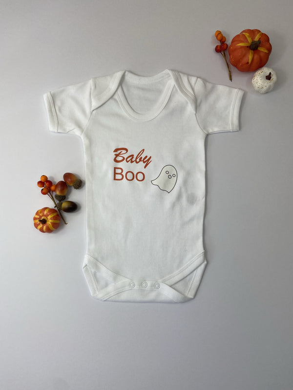 Baby Boo Halloween white baby vest