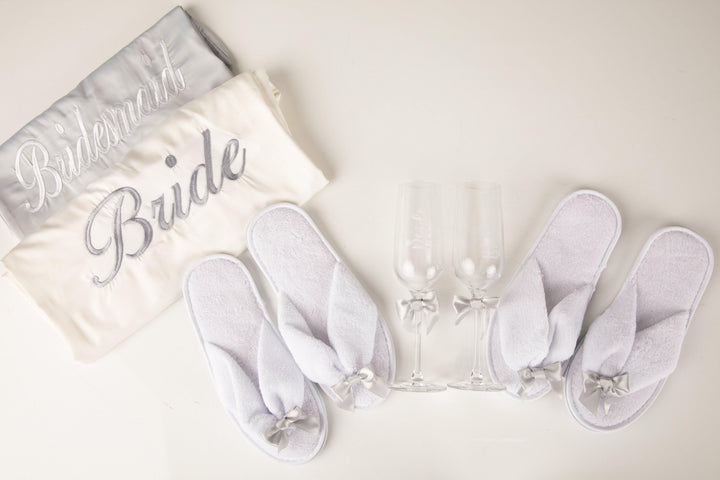 Grey personalised wedding robes- UK-Robes4you 