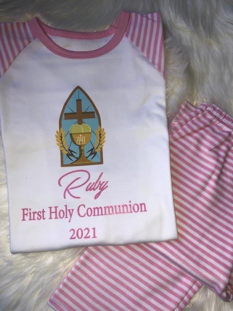 Girls Cotton Communion Pjs with chalice - Robes 4 You