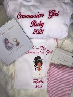Fluffy Communion Hamper - Fluffy robe and Cotton pjs  & photo Album & Prayer book - Robes 4 You