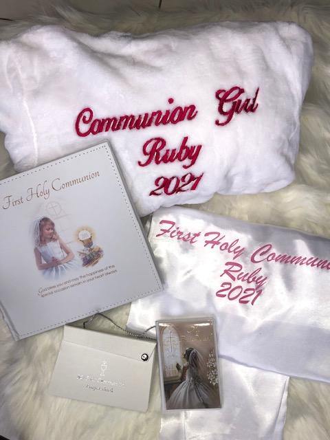 Fluffy Communion Hamper - Fluffy robe and Satin Pjs & photo Album & Prayer book - Robes 4 You
