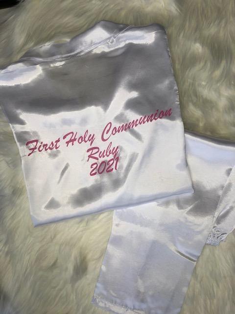 Personalised Communion Pyjamas with print - Robes 4 You