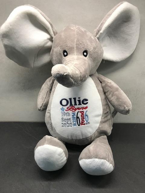Personalised Birth Elephant with a gift  bag - Robes 4 You