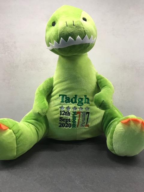 Personalised Birth Dinosaur with gift bag - Robes 4 You