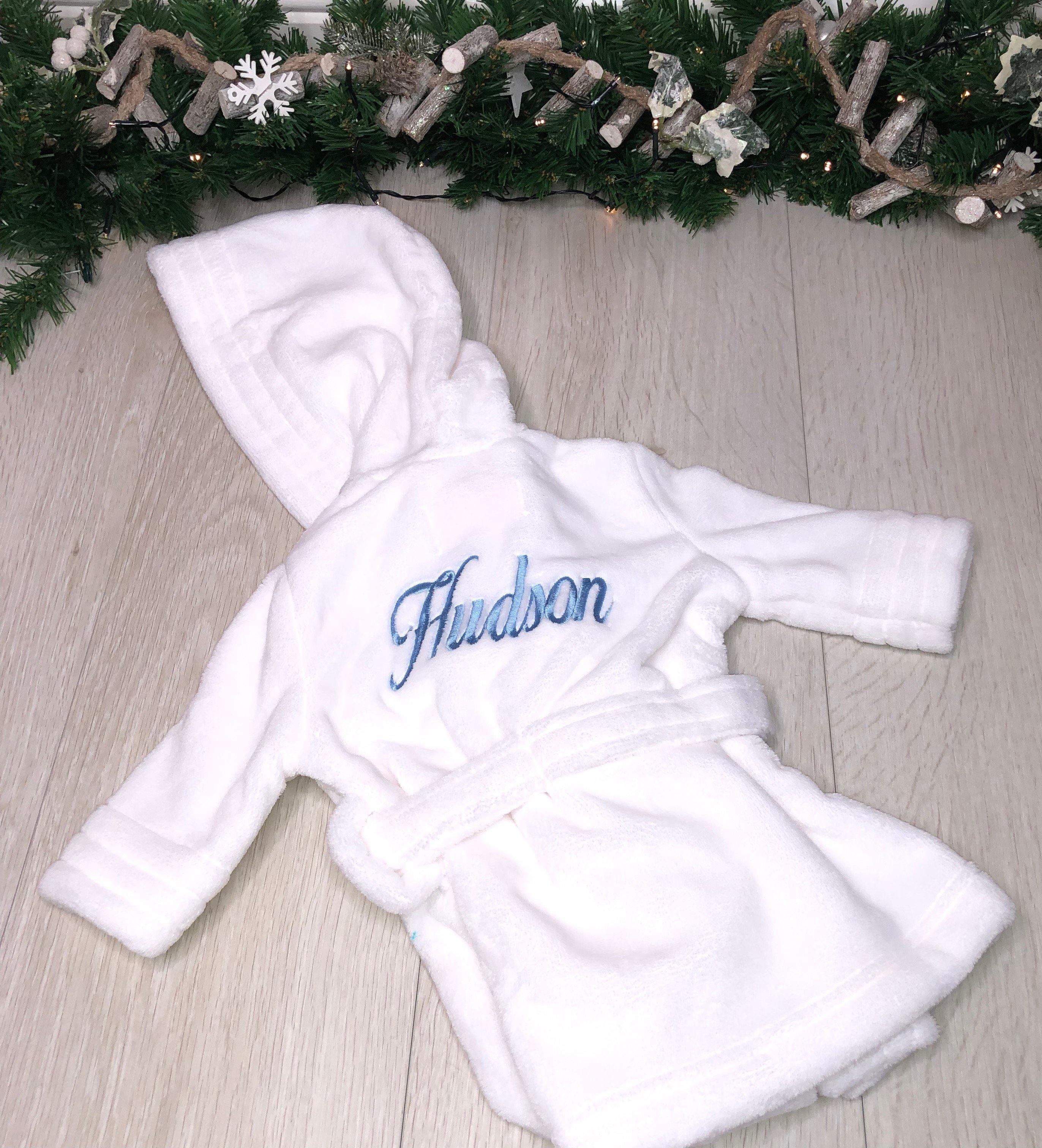 Boys Fluffy White Christmas Robes - Robes 4 You
