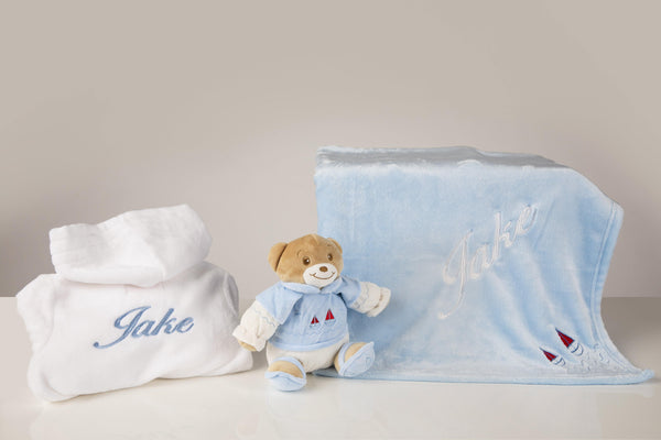 Baby Robe embroidered with Sailor blanket & Teddy - Robes 4 You