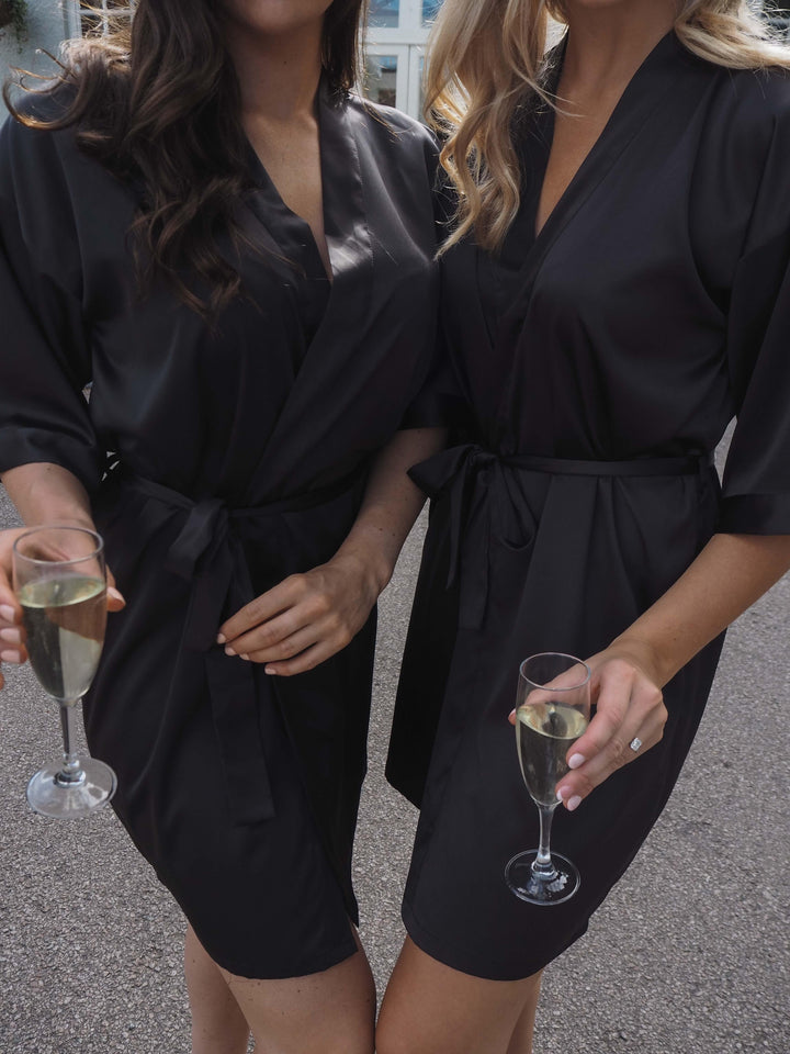 Black satin robes -Robes4you 