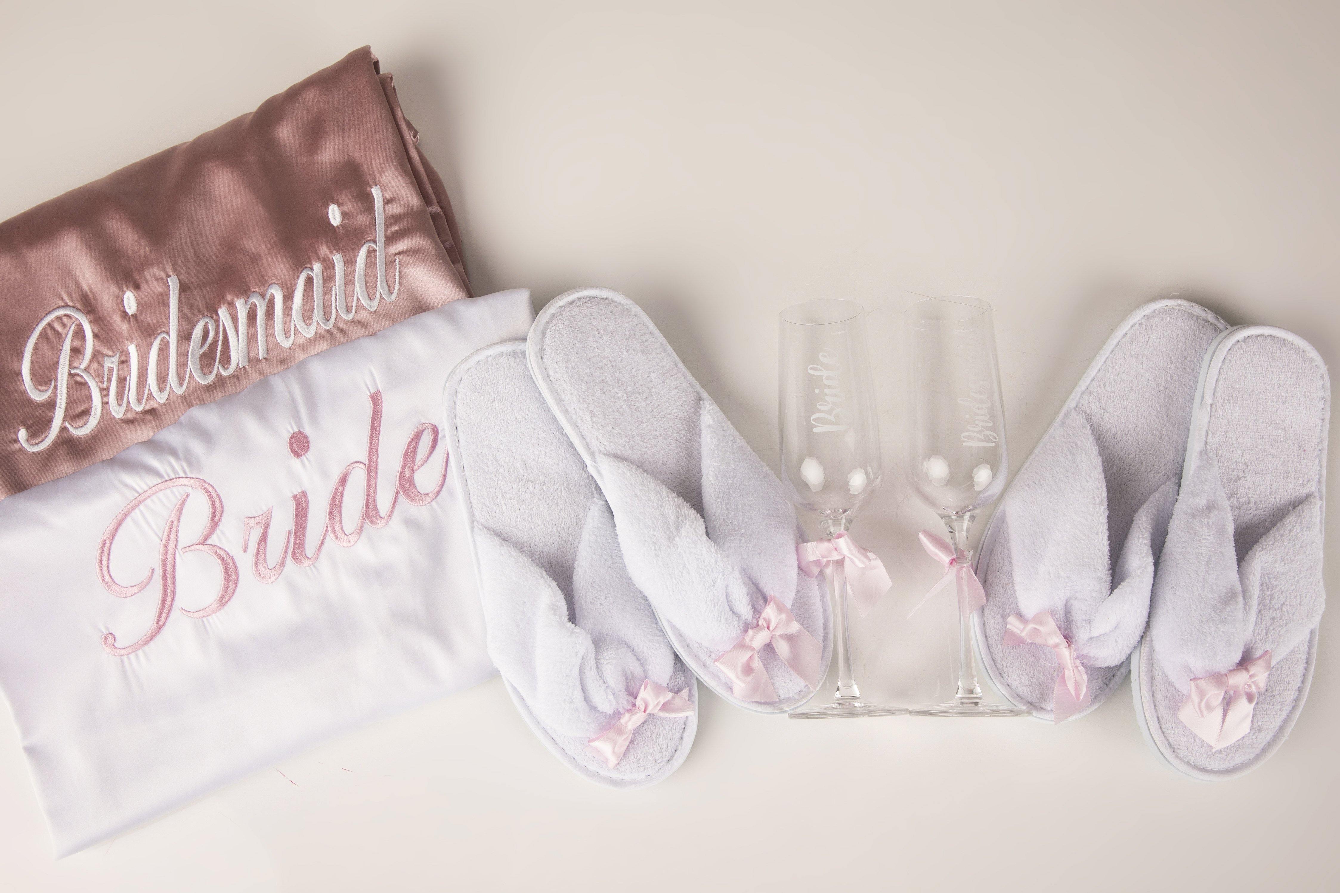 Personalised blush pink embroidered bridal robes-robes4you-ireland 