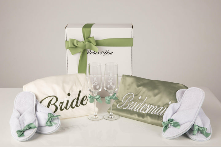 personalised sage green bridal robes-Robes4you 