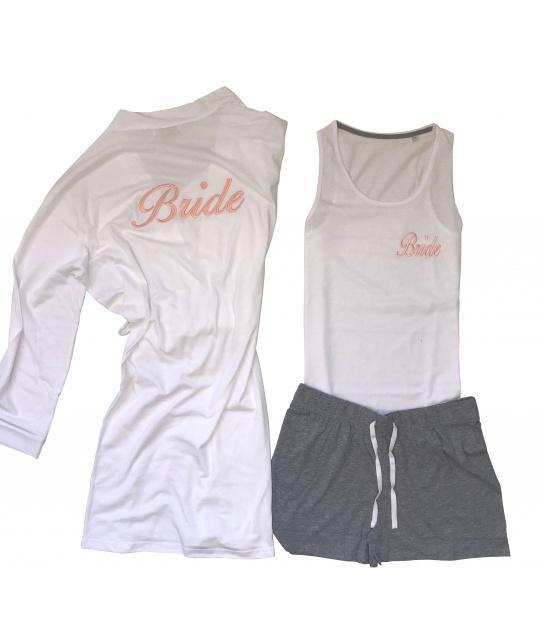 Personalised bridal  Cotton Pj and Robe set - Robes 4 You
