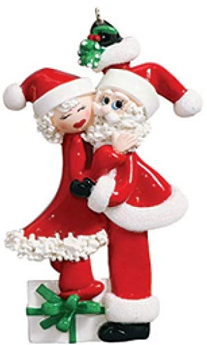 Mistletoe Santa Couple Personalised Christmas/Xmas Tree Ornament Decoration