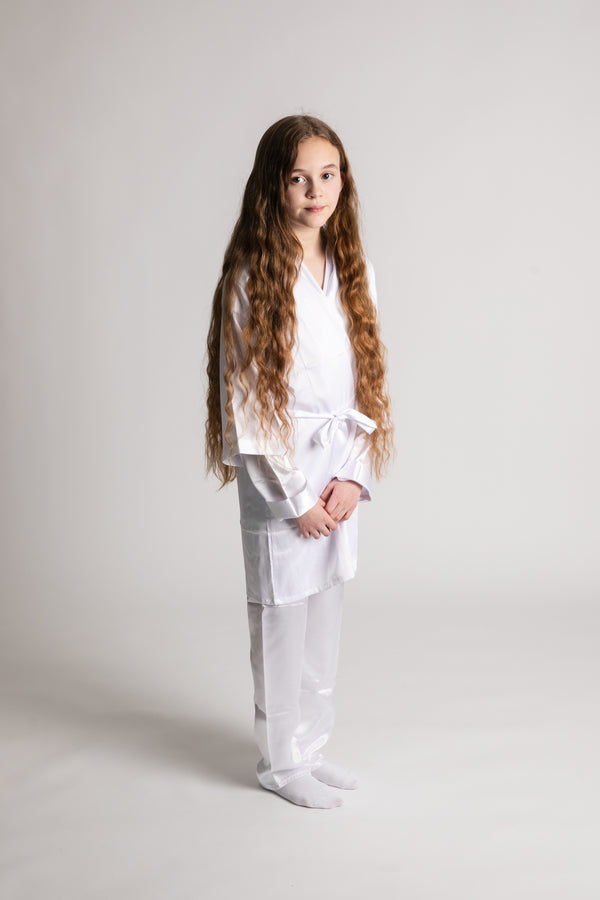 Communion Set-Satin Robe and Pyjamas long or short set with writing