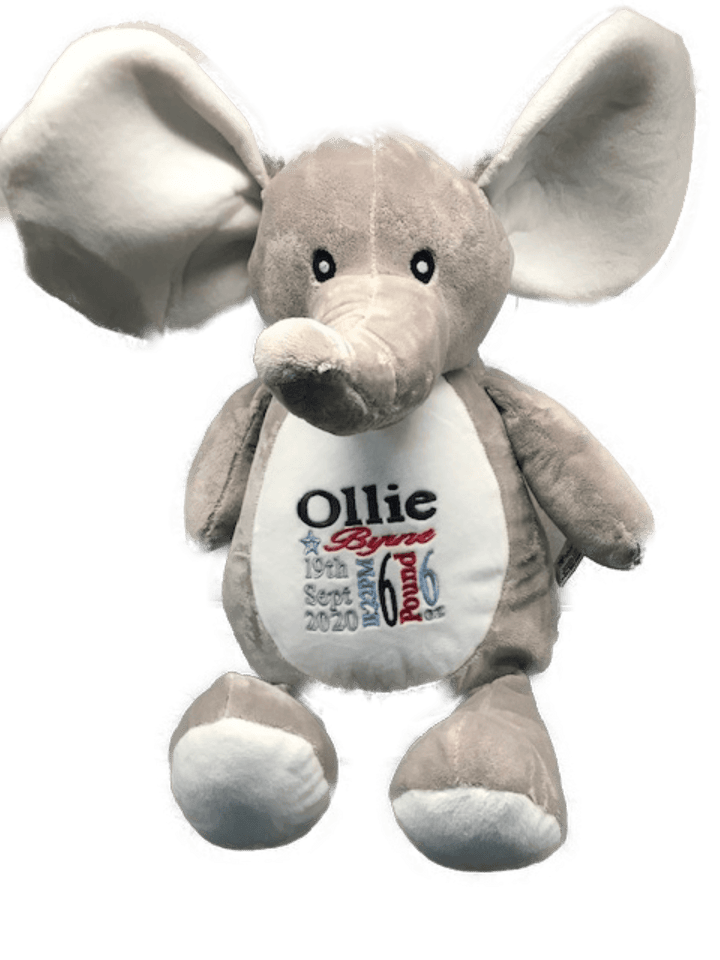 Personalised Birth Elephant with a gift  bag - Robes 4 You