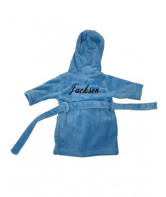 Personalised baby robe in blue- Robes4you 