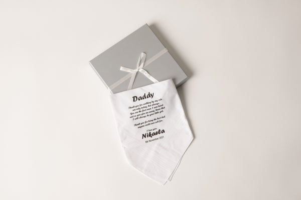 Printed Father of the Bride Hankie with gift box Type b