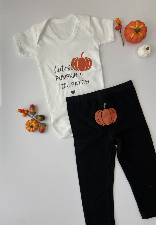 Cutest pumpkin in the patch vest and matching leggings