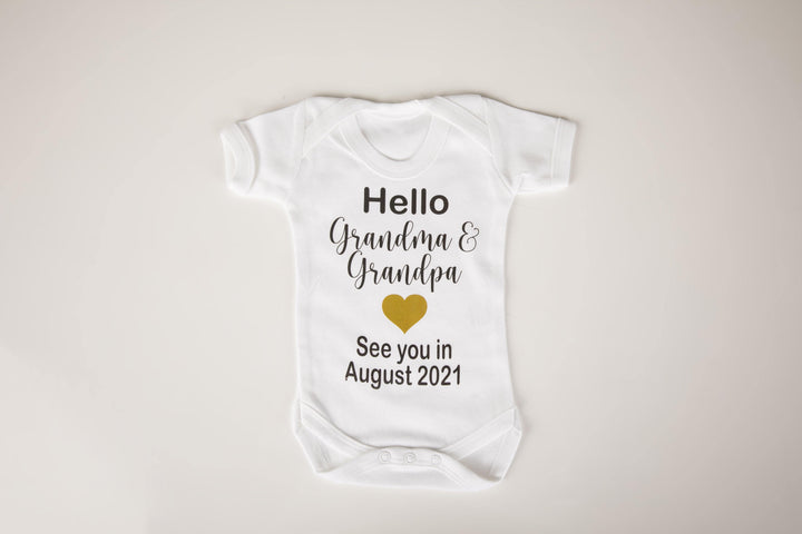 Hello Grandma and Grandpa baby grow - Robes 4 You