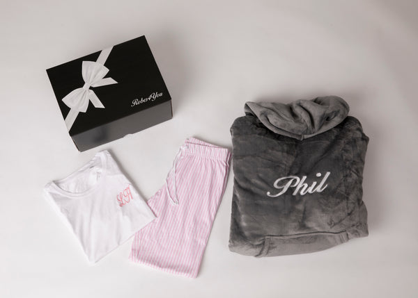 Luxurious Soft fluffy  Oversized Hoodie ladies Hamper with Cotton long pyjamas , in a gift box