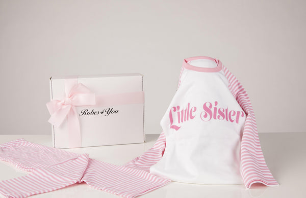 Little Sister -pink and white pyjamas - Robes 4 You