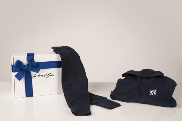 Personalised  Baby/Toddler Navy Tracksuit in gift box - Robes 4 You