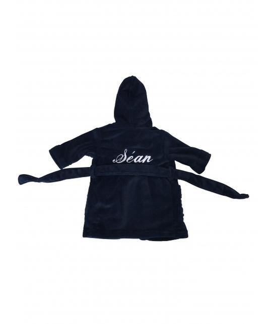 Matching Children's Personalised Navy Hooded Robe - Robes 4 You