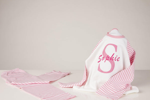 Pink Childrens personalised Pyjamas - Robes 4 You