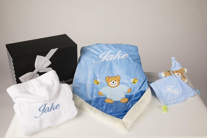 Baby White Robe embroidered with blanket & comforter and gift box - Robes 4 You