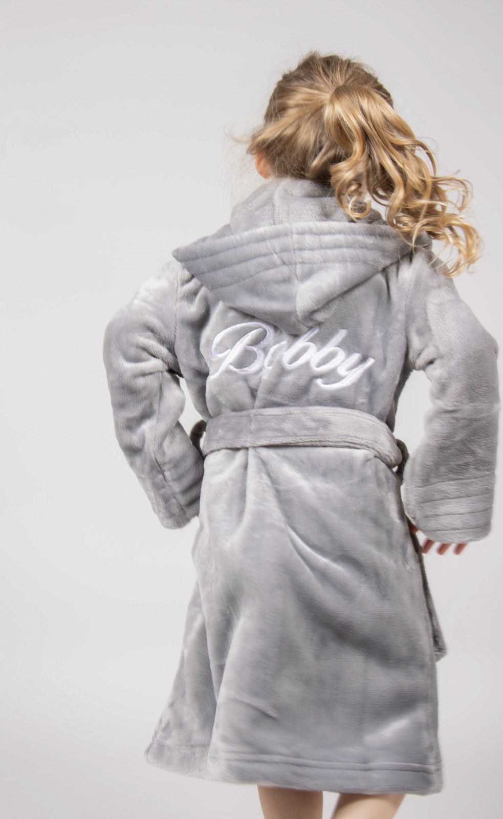 Kids Essentials Baby Girl Boy Personalised Dressing Gown Bathrobe Hooded  Circle Polka Dot (Grey, 0-6 Months) : Amazon.co.uk: Fashion