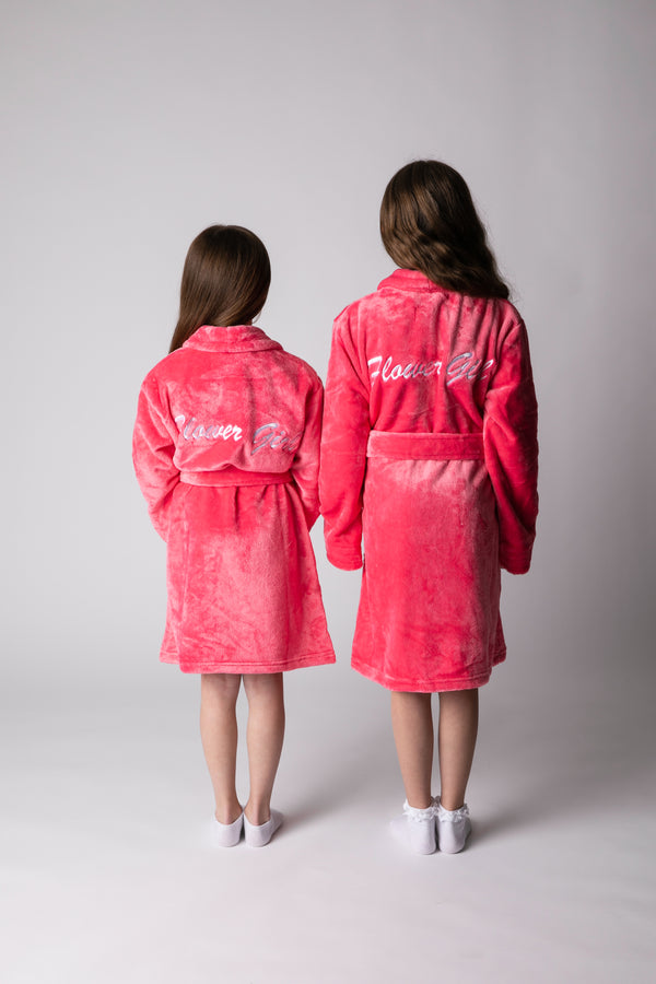 Pink Flowergirl Fluffy Robes