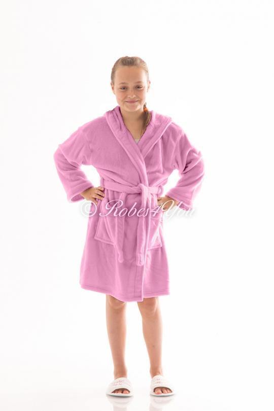 pink fluffy Childs robe- Ireland- Robes4you