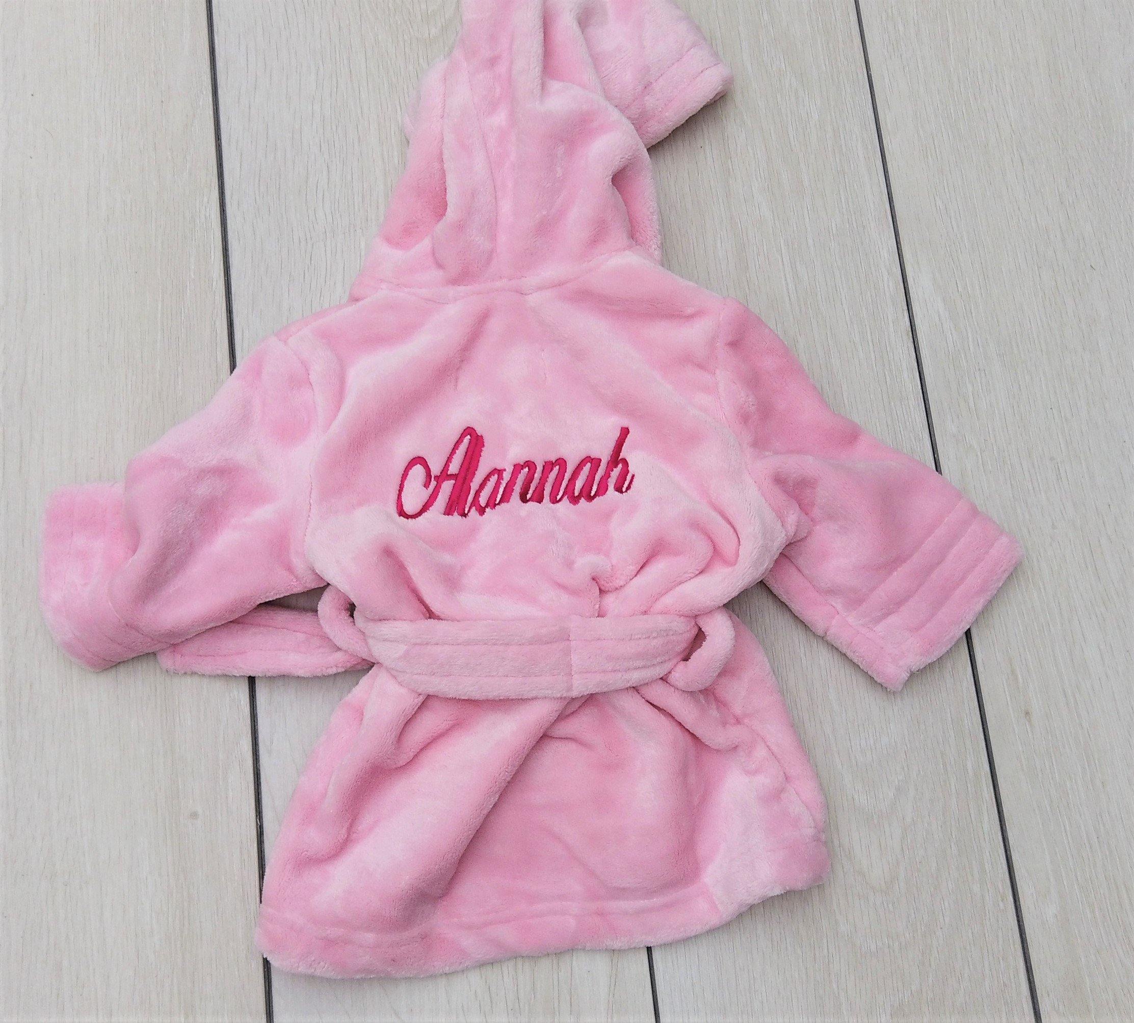 Personalised pink children's robe- Ireland -Robes4you