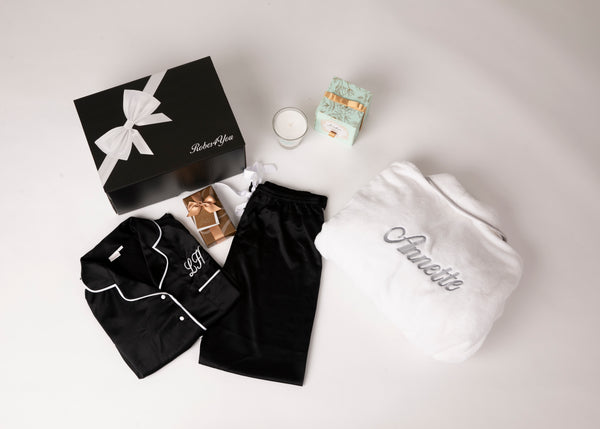 Luxurious personalised hamper- personalised robe ,towelling robe, butlers chocolates and a candle-Robes4you