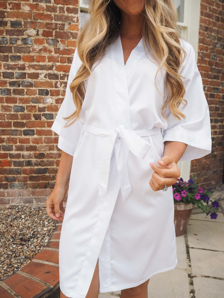 Bridal Robes- White Satin Robes - Robes 4 You